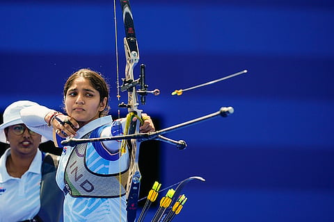 Paris Olympics 2024: Bhajan Kaur during team archery quarterfinal